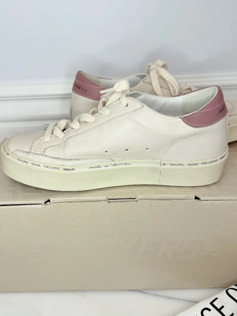 Golden Goose Hi Star Private Edit Low Top Platform - White/Beige US5/EU35